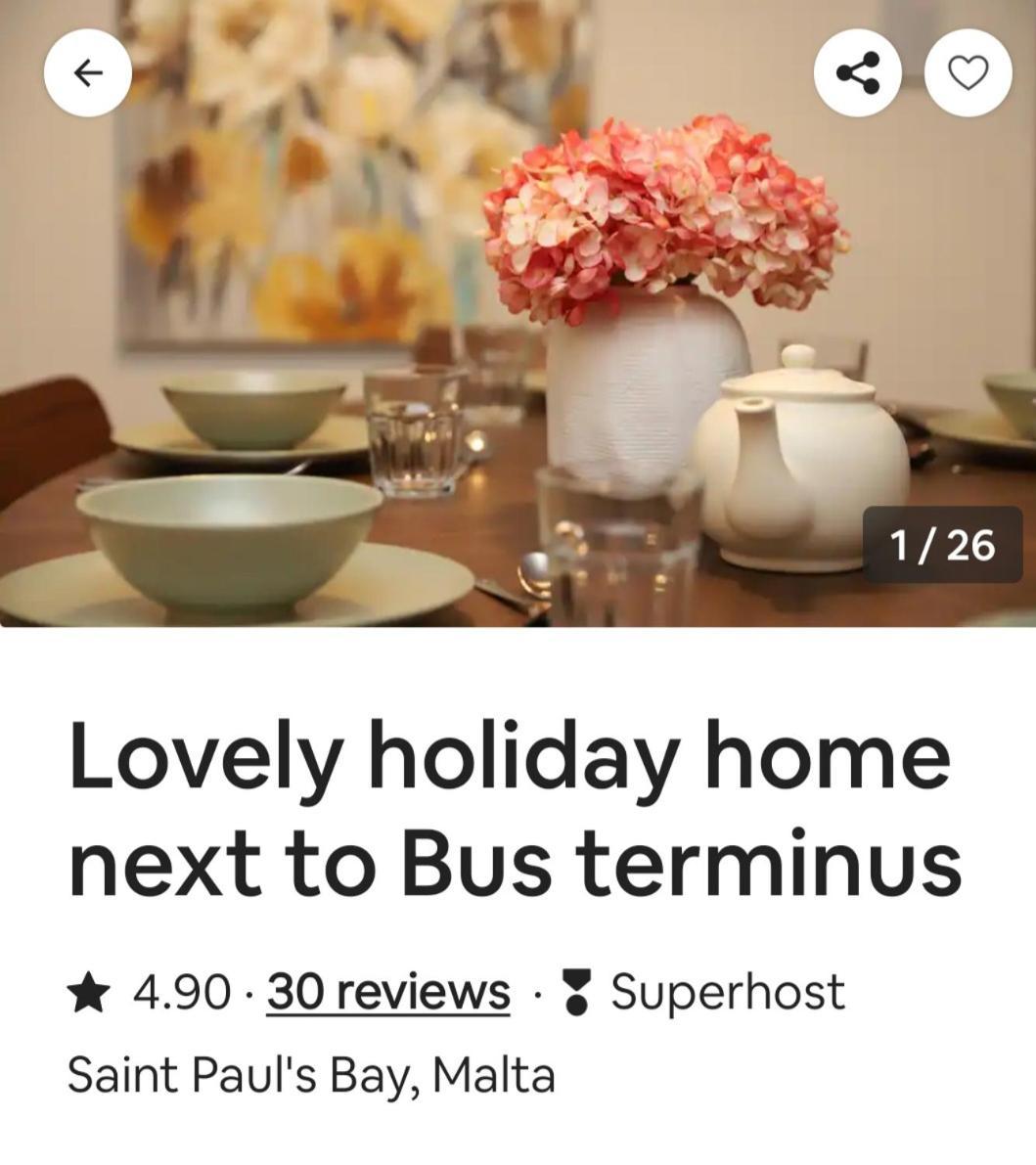 Lovely Holiday Home Next To Bus Terminus St. Paul's Bay Exteriér fotografie